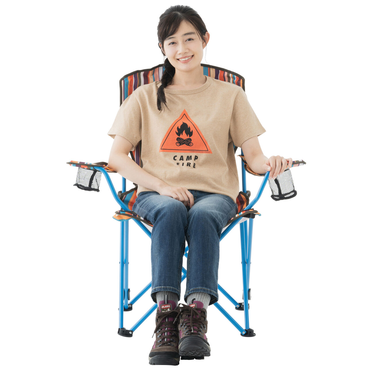 ROSY Recliner Chair-BB (Orange Stripe),, large image number 9