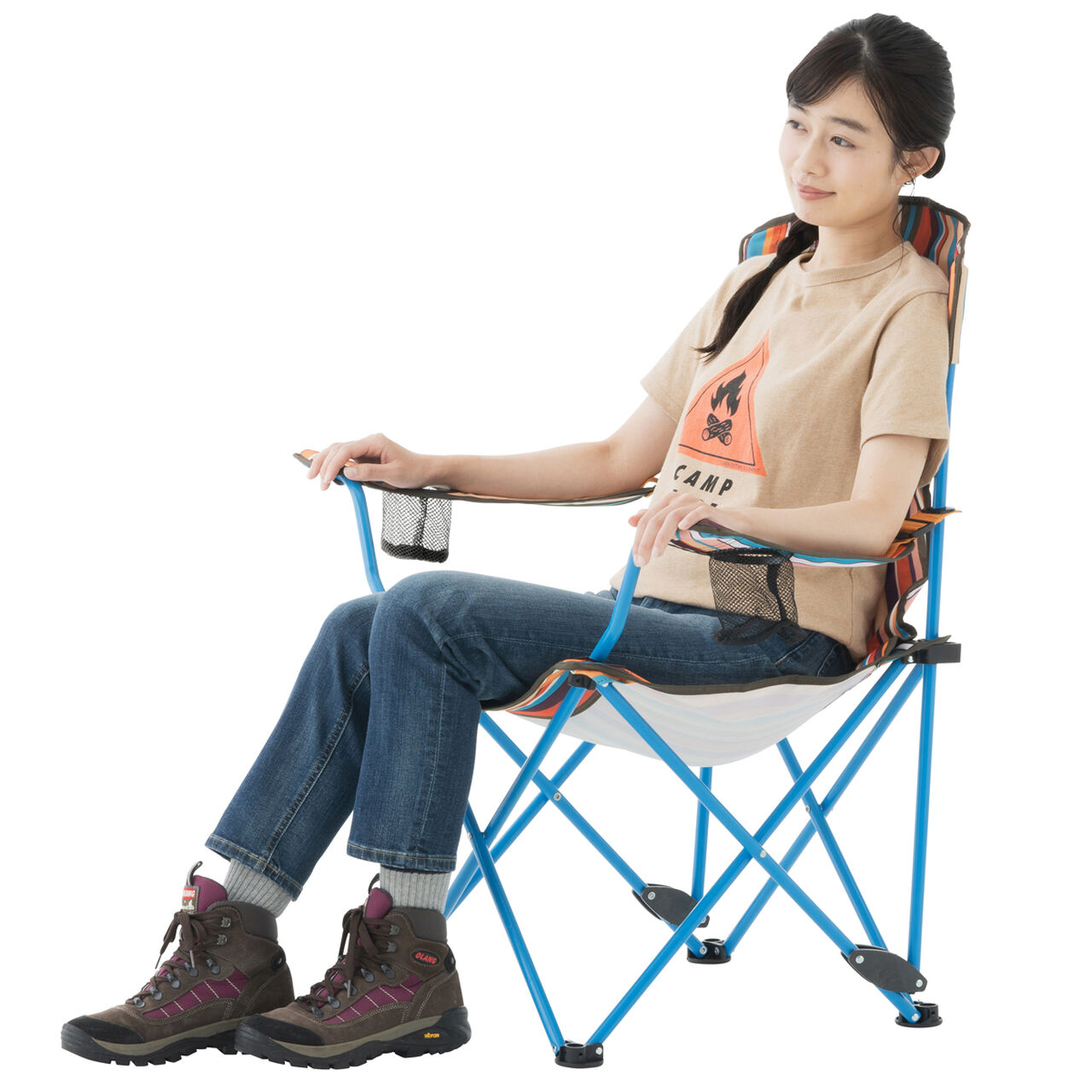 ROSY Recliner Chair-BB (Orange Stripe),, large image number 10