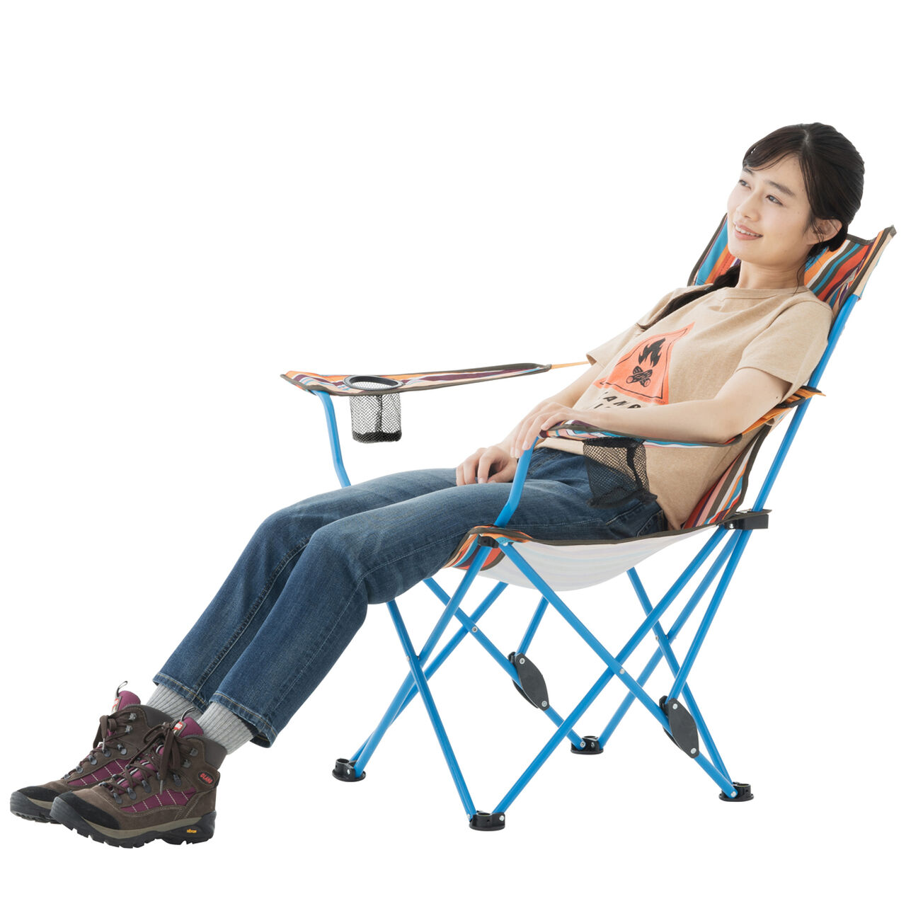 ROSY Recliner Chair-BB (Orange Stripe),, large image number 11